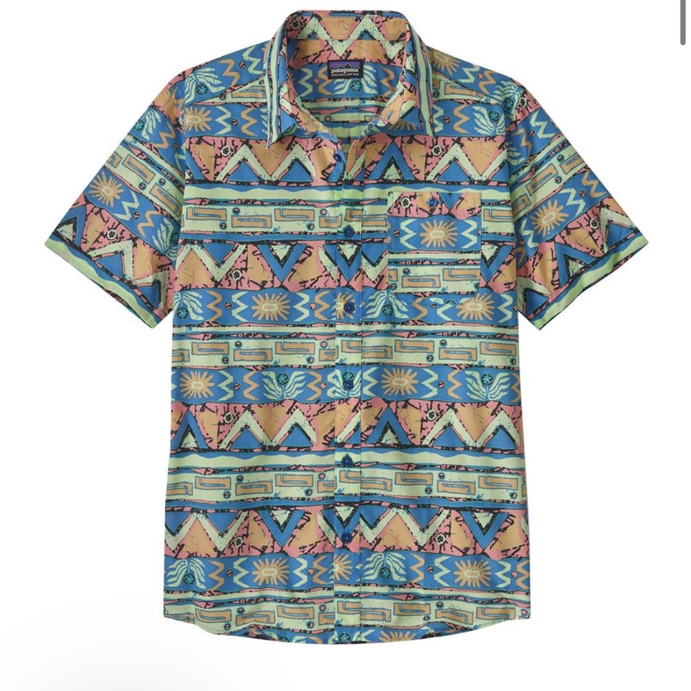 PATAGONIA Men’s Go-To Shirt High Hopes Geo: Salamander Green